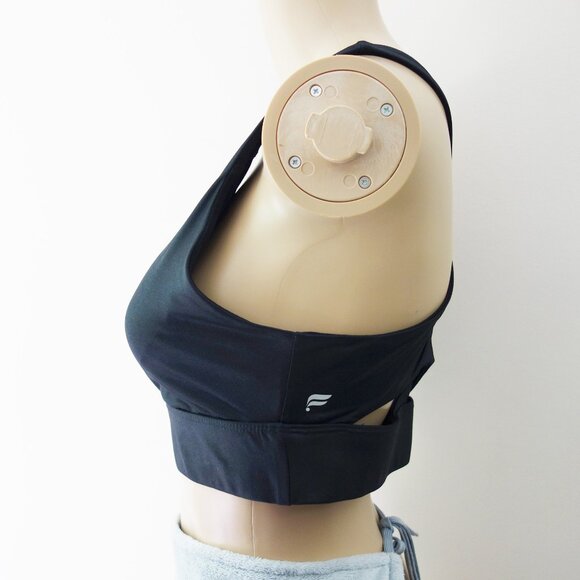 Fabletics Ella High Impact Sports Bra Black Shimmer Faux Leather (M) NWOT! - Picture 6 of 9